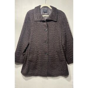 Akris Brown alpaca-blend push-button casual jacket with dual slit pockets